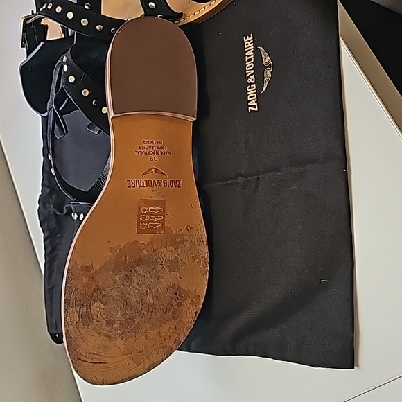 ZADIG & VOLTAIRE Cecilia Sandals Black Suede - Womens FR39 / US8 - Picture 3 of 13